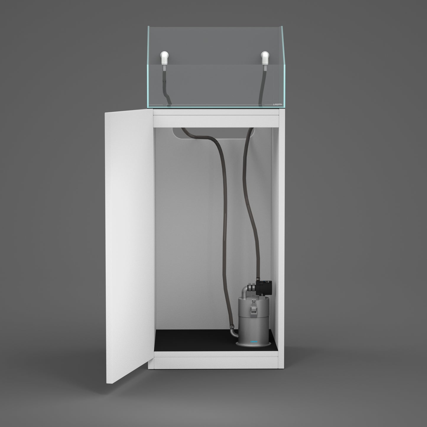 LANDEN Paludarium Tank Low Iron Rimless Tank Aquascape of Semi-Aquatic Habitat W17.7''D(5.9''-11.8'') H(7''-10.6'')