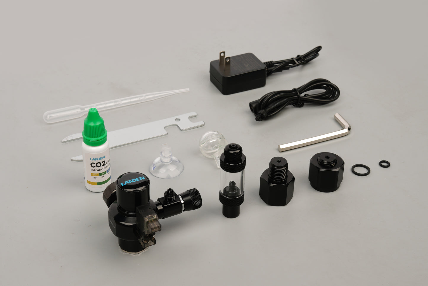 LANDEN AverVita CO2 Regulator Efficient Control with Integrated DC 12V Solenoid and Precision Bubble Counter,CO2 Indicator Solution Kit Included