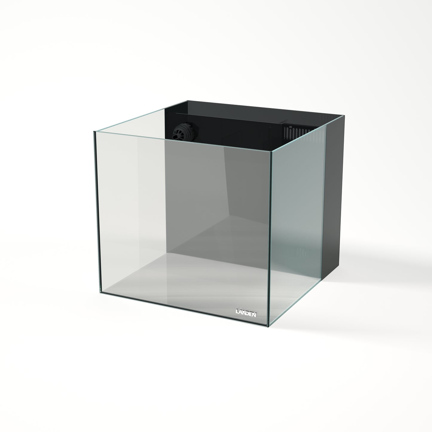 LANDEN Ultra Clear Glass Rimless Low Iron Aquarium Tank with Rear Filtration Chamber for Salt and Fresh Water, Made of All Glass