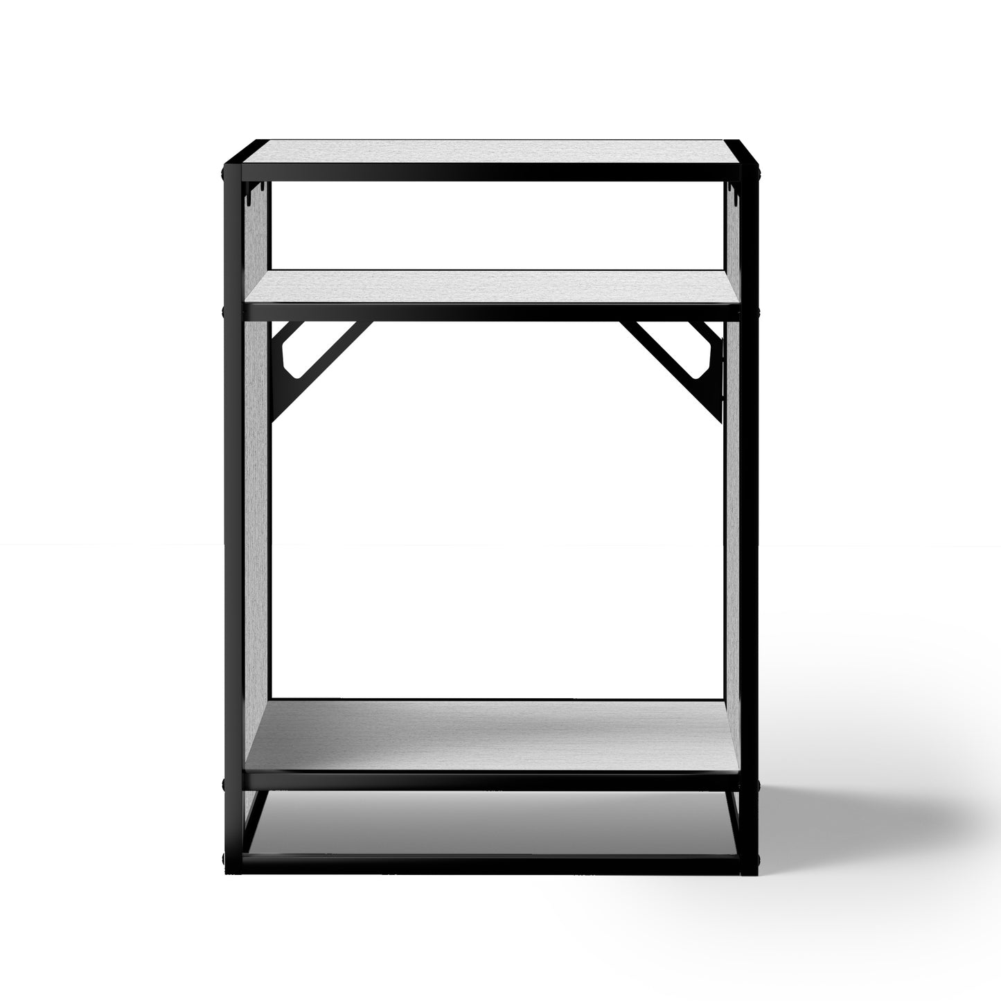 LANDEN Three-Shelf Metal Aquarium Stand with Shelves for up to 30 Gal Tanks, Stainless Steel Gray 60X45X80cm (23.6x17.7x31.49 in)