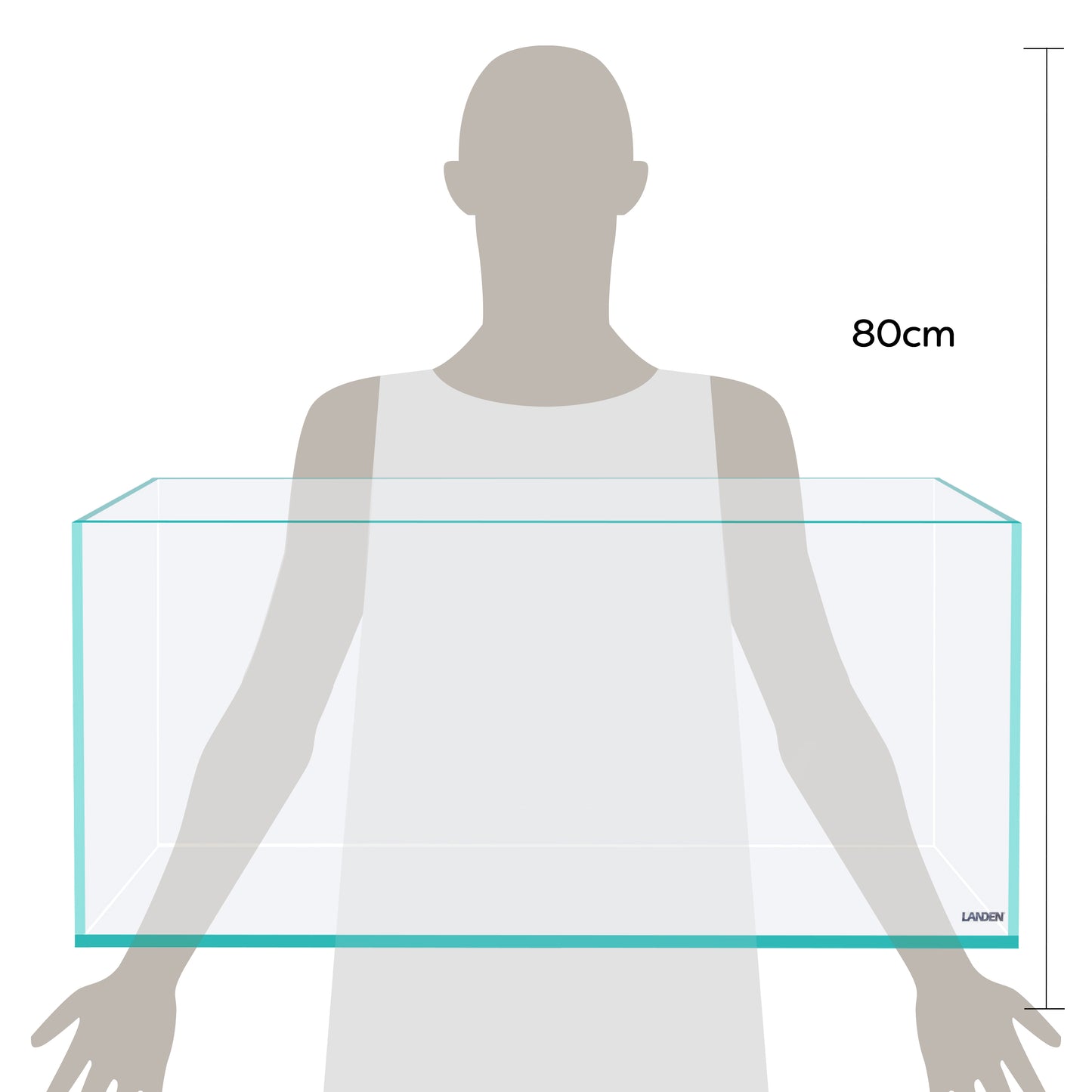 LANEDN 75S 22.1 Gal Shallow Tank, Shallow Fish Tank, Rimless Low Iron Tank, Bookshelf Aquarium W29.5×D17.7×H11 in(75x45x28cm); 8mm
