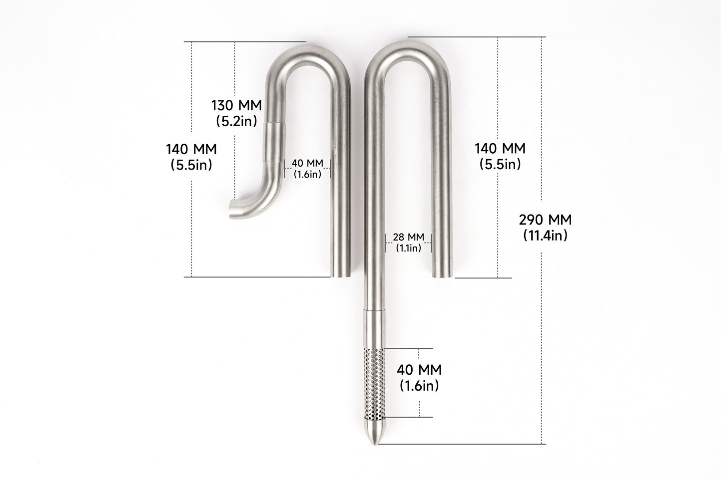 LANDEN 304 Stainless Steel Lily Pipes with Clamps for Rimless Glass Aquarium, Inflow and Outflow Set (Pipe Diameter 12mm/16mm)