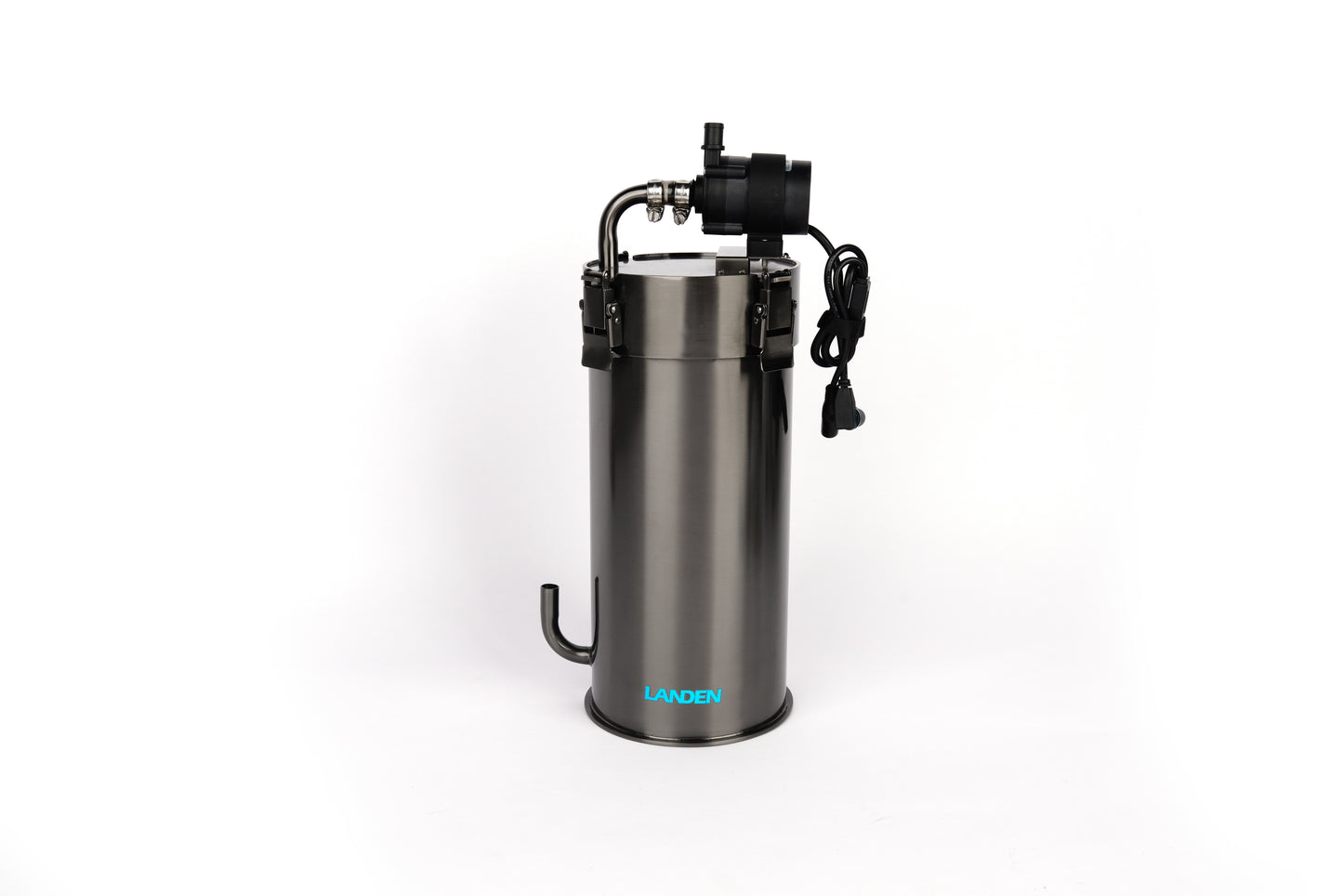 LANDEN PURA 300 External Canister Filter for Aquarium System,up to 30 Gallon, Stainless Steel Tank Canister with Water Pump and Double Tab Connector, Three-Stage Filtration