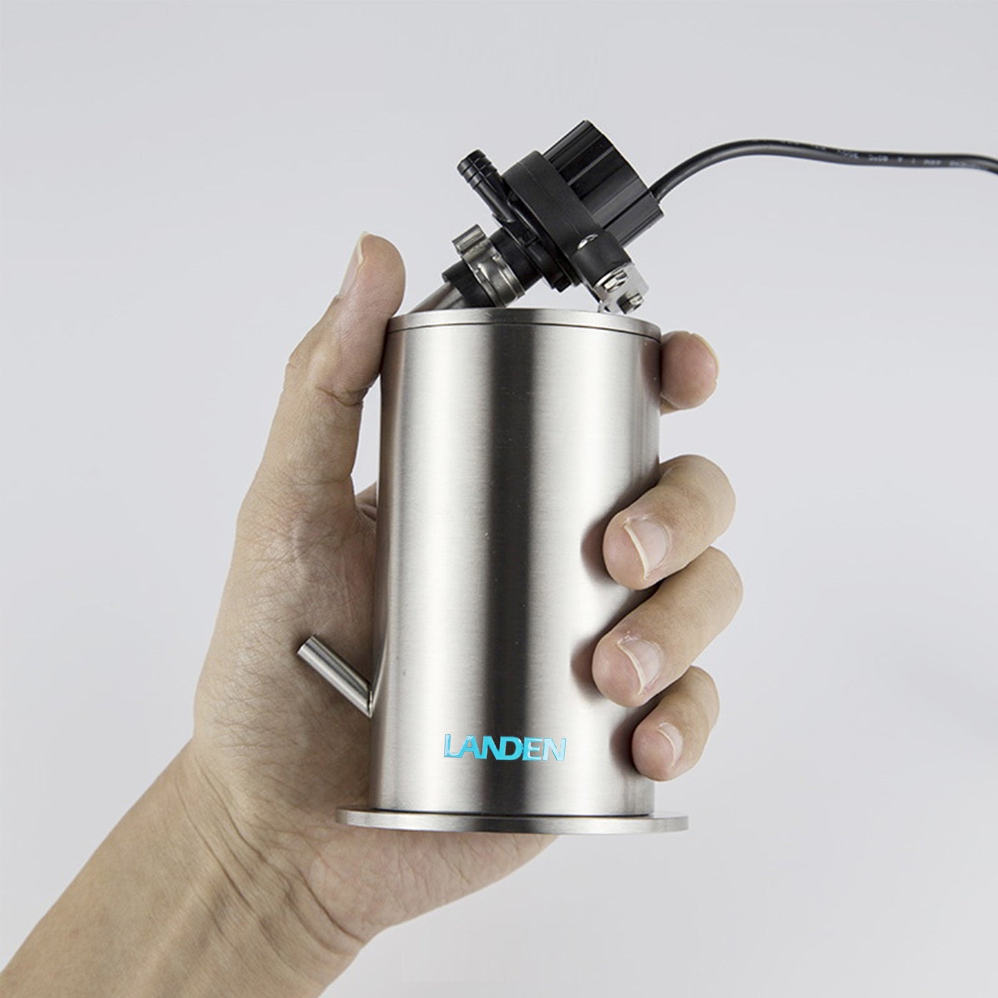 LANDEN PURA 50 Mini External Canister Filter for Aquarium System, up to 5 Gallon, Stainless Steel Aquarium Canister with Water Pump