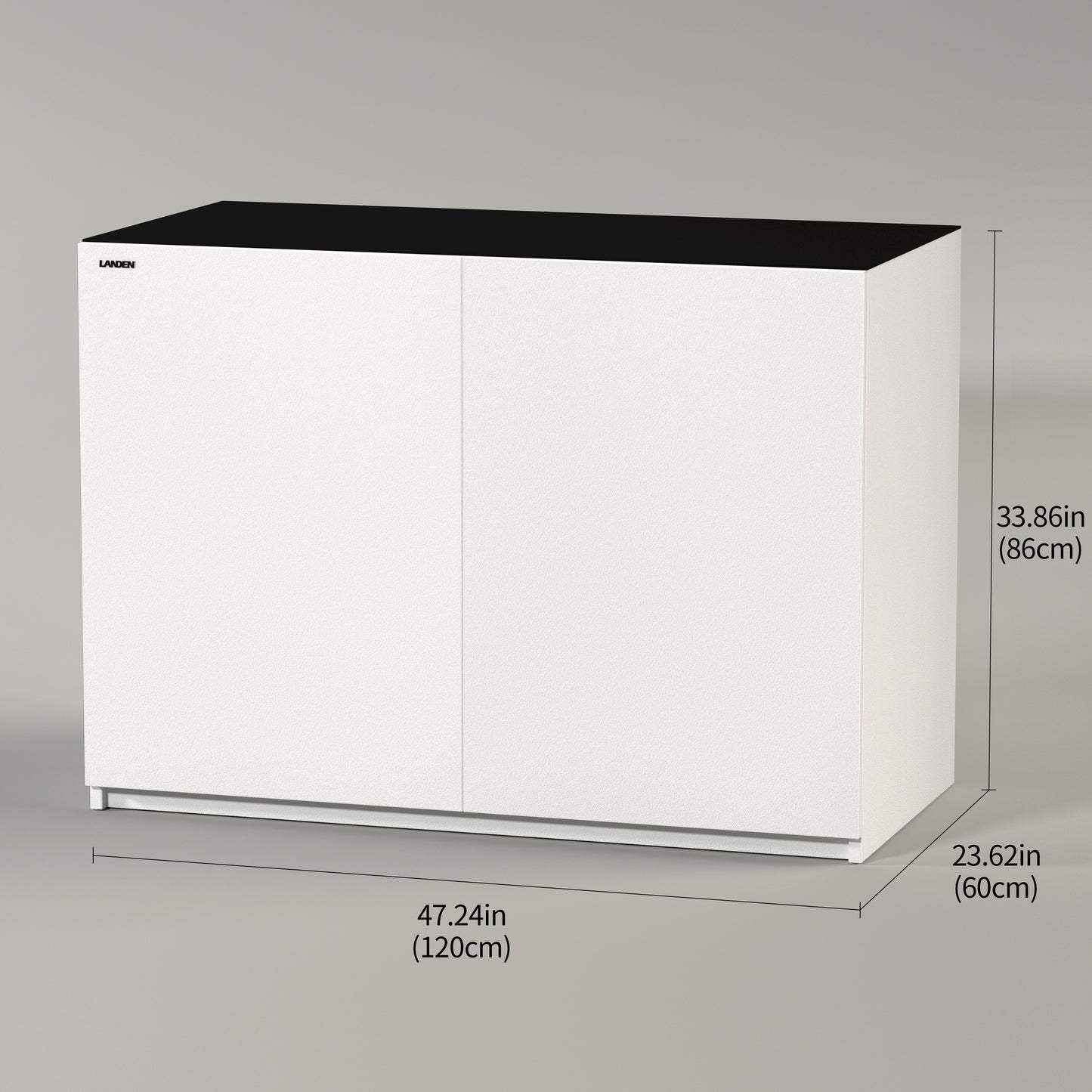 LANDEN Aquarium Stand and Cabinet, for up to 80Gal Tank, Wooden White,W47.24xD23.62xH33.86 in(120x60x86cm)