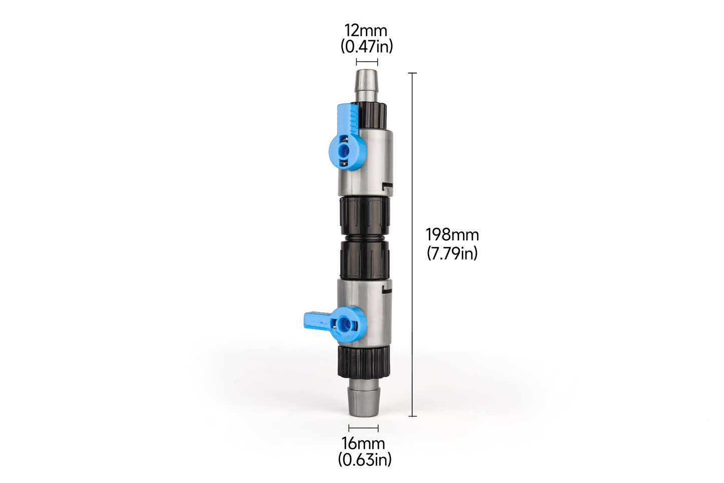 LANDEN Double Tab Connector for Aquarium, Canister Filter Hose Connector, Fish Tank Water Flow Control, Quick Release Valve, (1/2″ to 5/8″ (12/16mm))