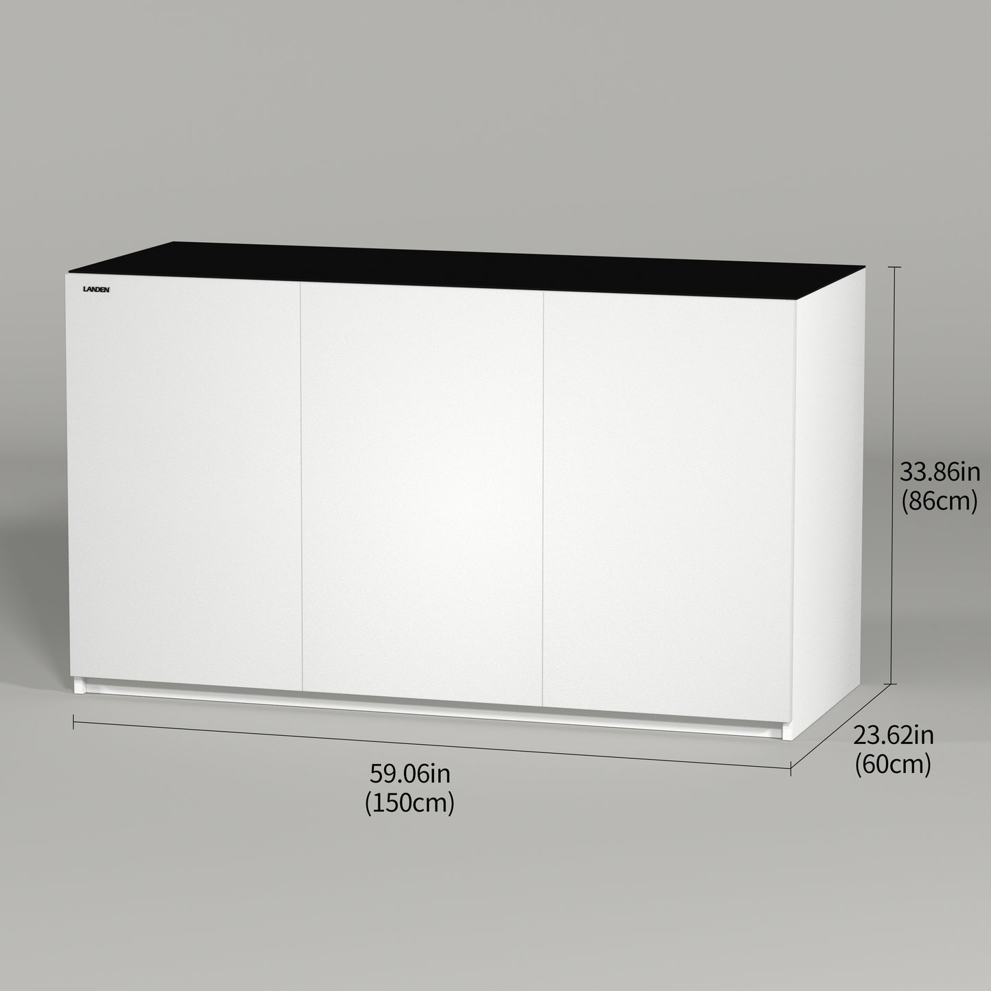 LANDEN Aquarium Stand and Cabinet, for up to 118 Gal Tank, Wooden White(Stand Only) W59.06xD23.62xH33.86 in(150x60x86cm)
