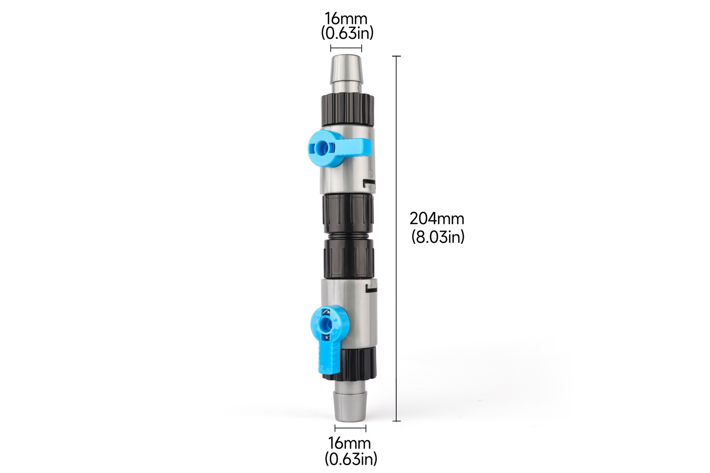 LANDEN Double Tab Connector for Aquarium, Canister Filter Hose Connector, Fish Tank Water Flow Control, Quick Release Valve, (5/8″(16/16mm))