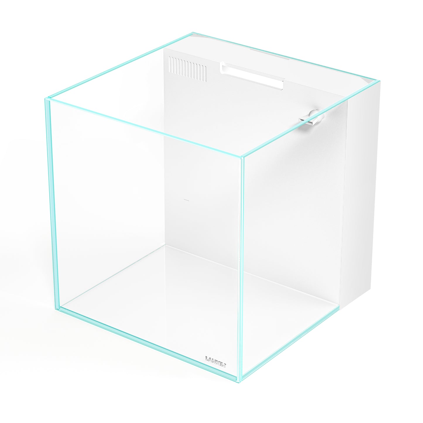 LANDEN AIO Rear Filtration Tank Kits,Rimless Low Iron Aquarium Tank with Rear Filtration Chamber(Return Pump Included),All-in-One Complete System,11.8''Wx11.8''Dx11.8''H in(30x30x30cm) 5mm
