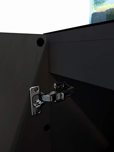 LANDEN Aquarium Gloss Black Stand and Cabinet, for up to 44Gal Tank, Fish Tank W35.5xD17.7xH33.9in(90X45x86cm),Matte Black Painted (Stand Only)