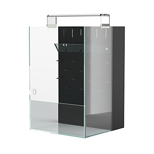 Landen T30 Aqua Terra Tanks Terrarium All in One, Integrated Paludarium, Light, Water Pump, Mist-Flower and Mat Included, Waterfall and Rain Forest Aquatic Landscape, 11.81 "L x 11.81" W x 17.72 "H