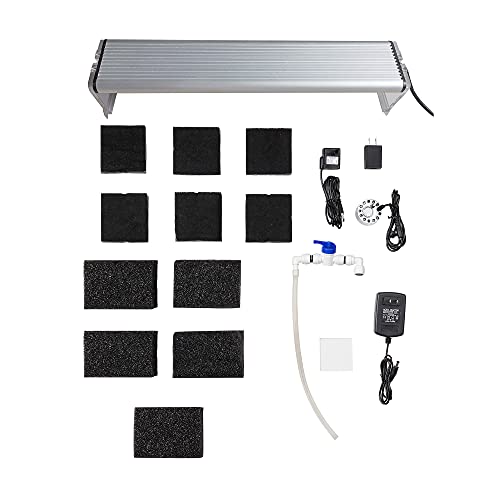 Landen T30 Aqua Terra Tanks Terrarium All in One, Integrated Paludarium, Light, Water Pump, Mist-Flower and Mat Included, Waterfall and Rain Forest Aquatic Landscape, 11.81 "L x 11.81" W x 17.72 "H