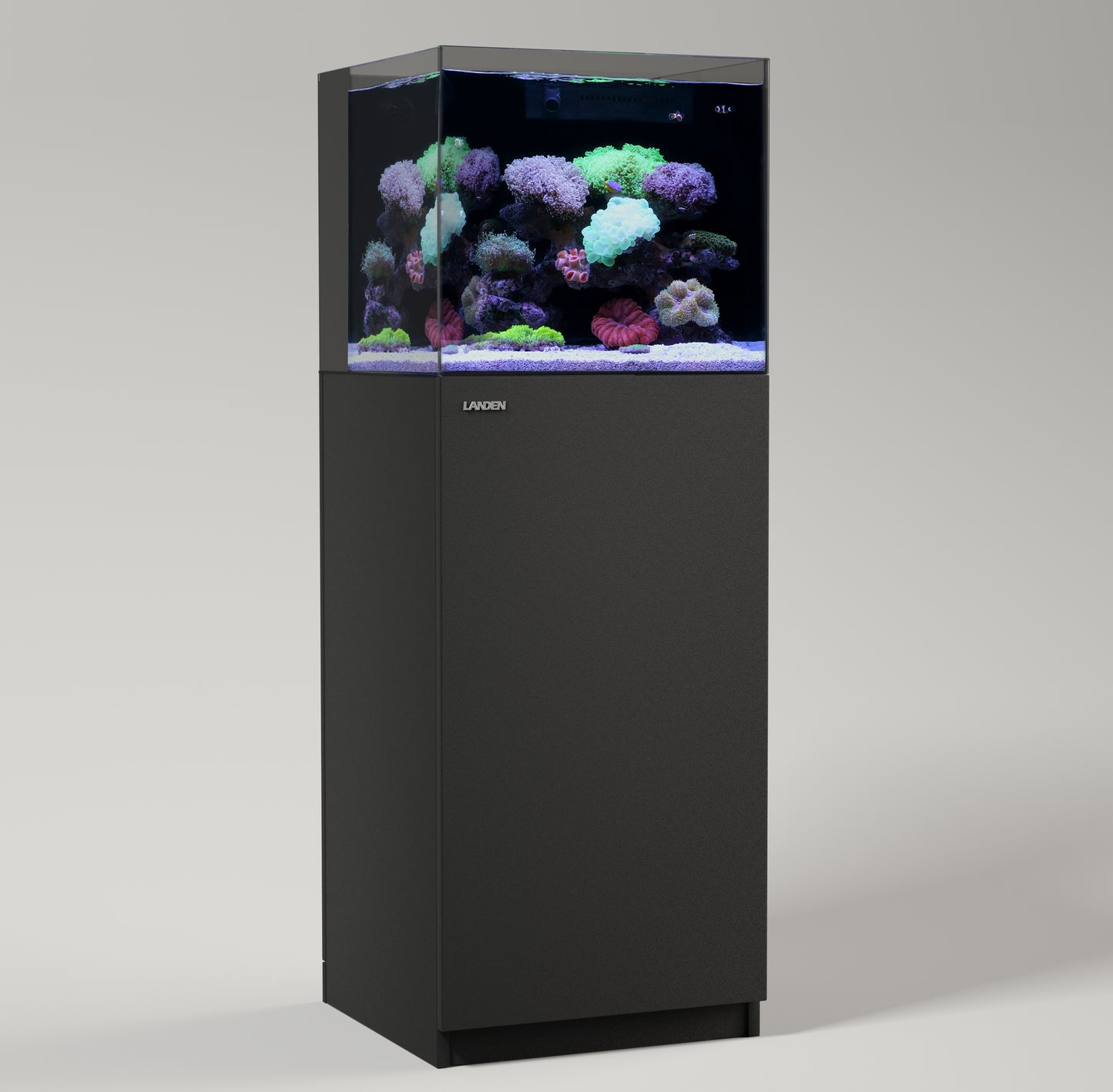 LANDEN Aquarium Wooden Stand and Cabinet for up to 20 Gal Tank, W17.7xD17.7xH33.9 in, Wooden Matte Black(Stand Only)