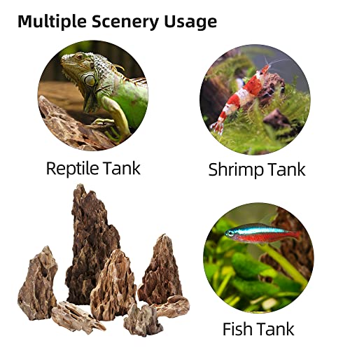 LANDEN Natural Dragon Stones for Aquascaping (16lbs, 3-7inches)7-8pcs