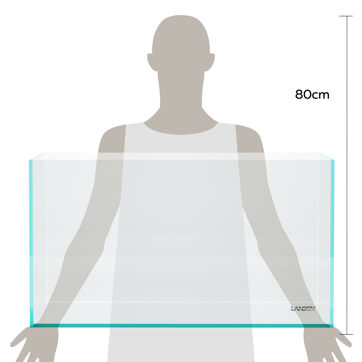 LANDEN 90P 44 Gallon Rimless Low Iron Aquarium Tank, 35.4" W × 17.7" D × 17.7" H (90cm x 45cm x 45cm)