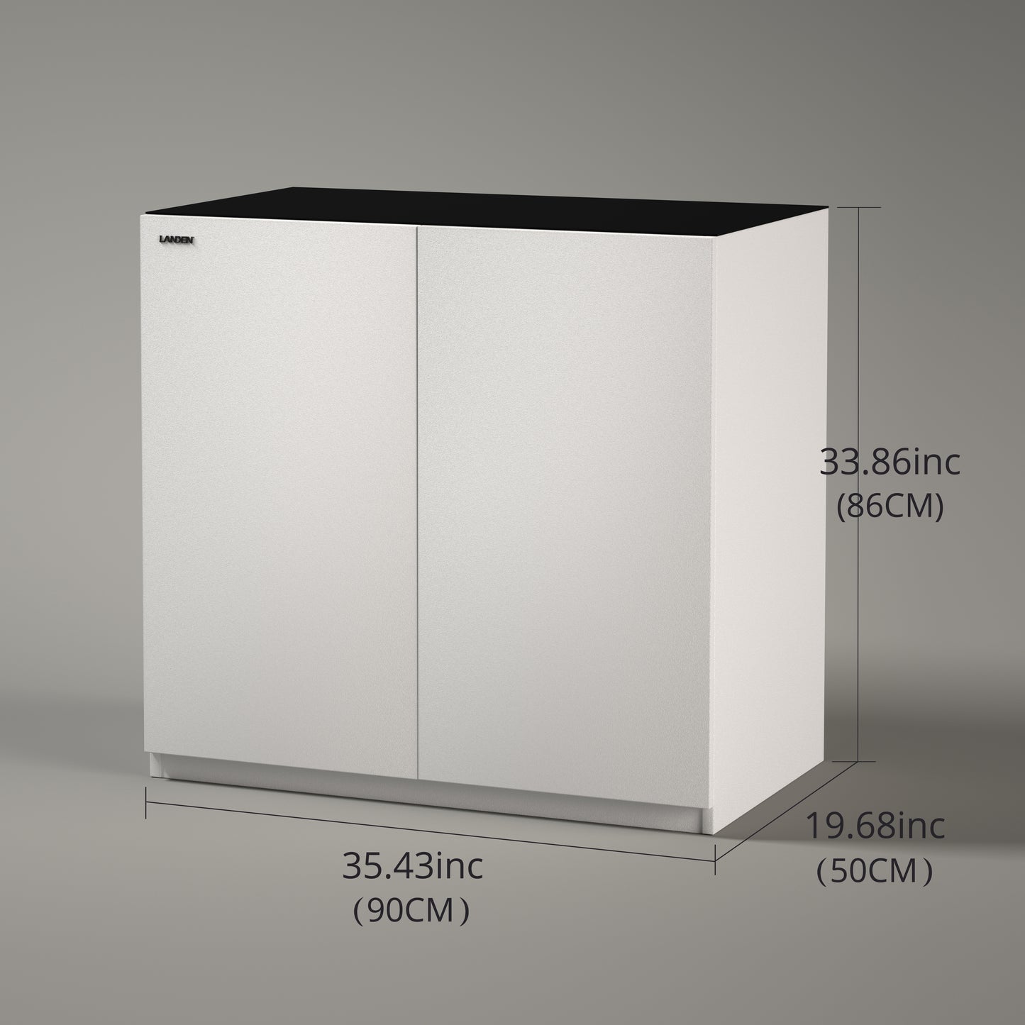 LANDEN Aquarium Matte White Wooden and Cabinet for 55Gal Tank,W35.4xD19.7xH33.9in(Stand Only)