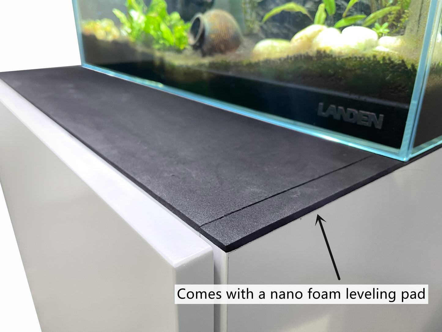 LANDEN Aquarium Wooden Stand and Cabinet for up to 30 Gal Tank,W23.6xD17.7xH33.9in, Matte White Painted(Stand Only)