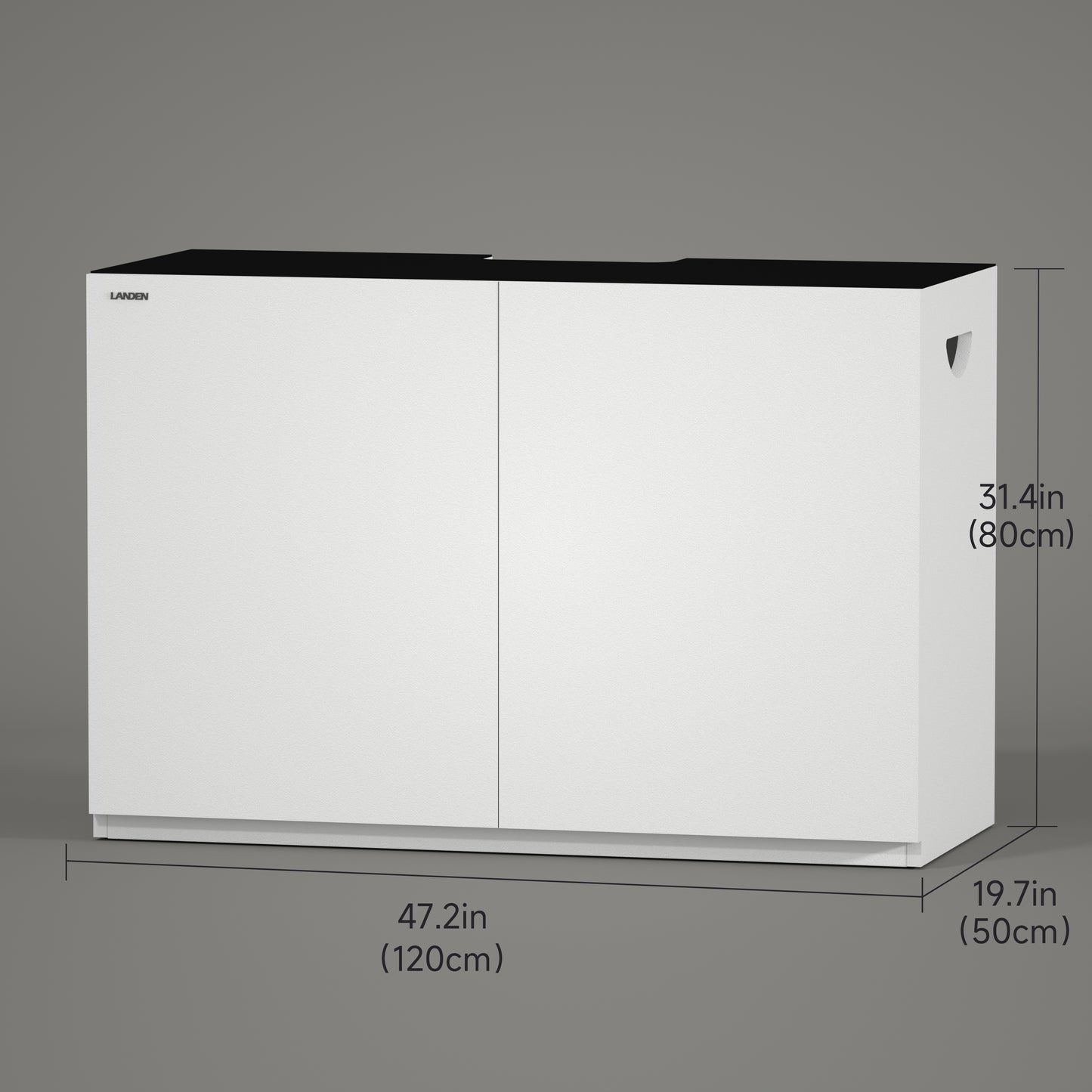 LANDEN Aquarium Wooden Stand and Cabinet for 72.2 gallon, W47.2xD19.7xH31.5in(120X50X80cm), Matte White Painted (Stand Only)