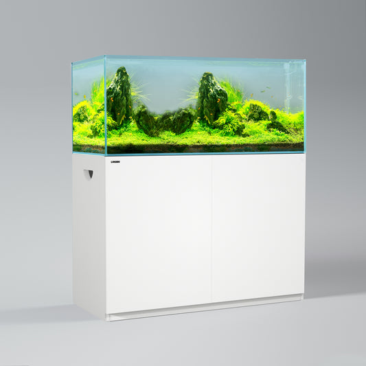 LANDEN Aquarium Wooden Stand and Cabinet for 80 gallon, W47.2xD23.6xH31.5in(120X60X80cm), Matte White Painted (Stand Only)