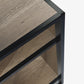 LANDEN Metal Aquarium Stand with Shelves for Fish Tanks, Gray Washed Oak Wood