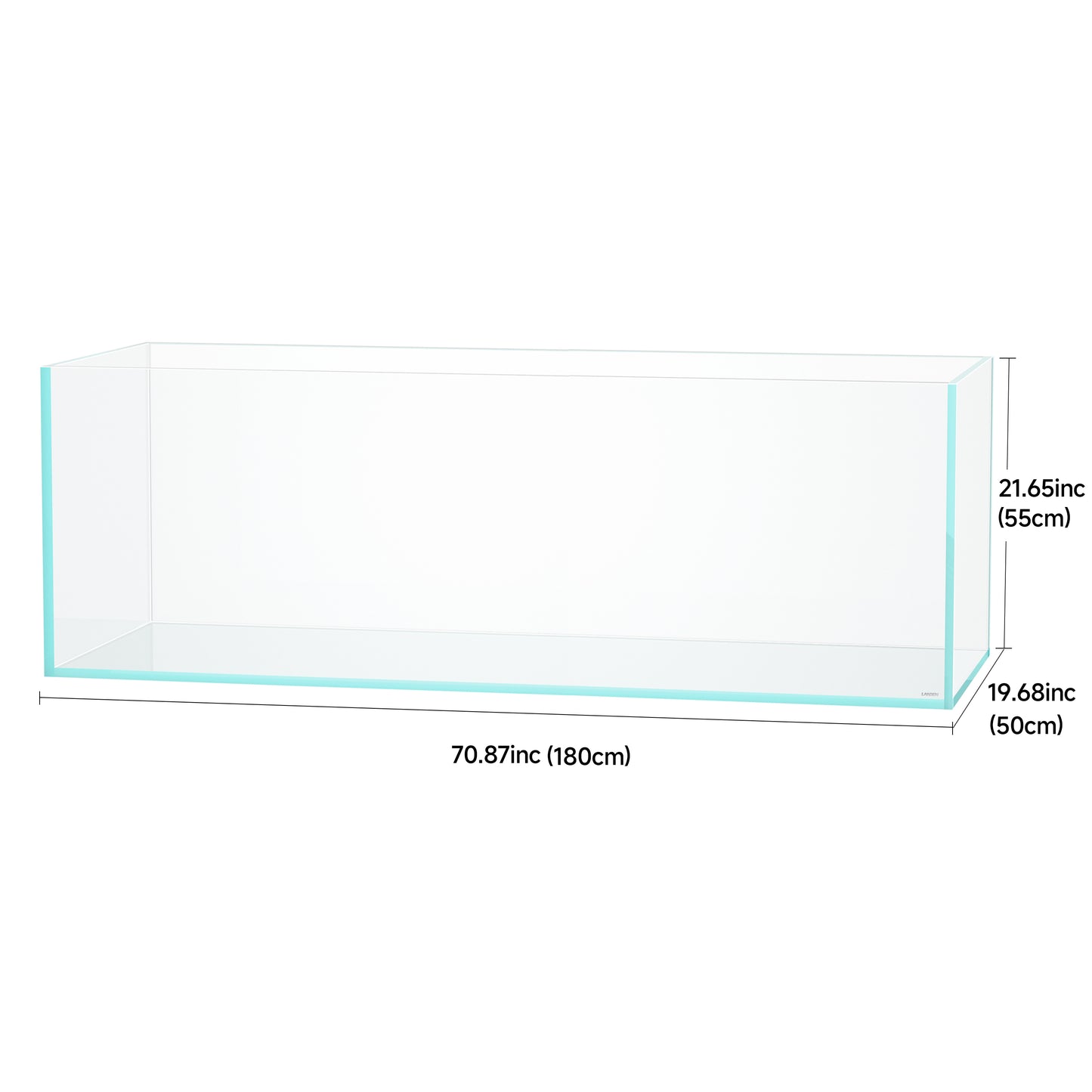 180 Standard Tank 114.19 Gal Rimless Low Iron Aquarium XL Fish Tank, Bookshelf Aquarium, W70.87×D19.69×H21.26 in (180×50×55cm) 19mm Thickness with Black Nano Foam Leveling mat Included