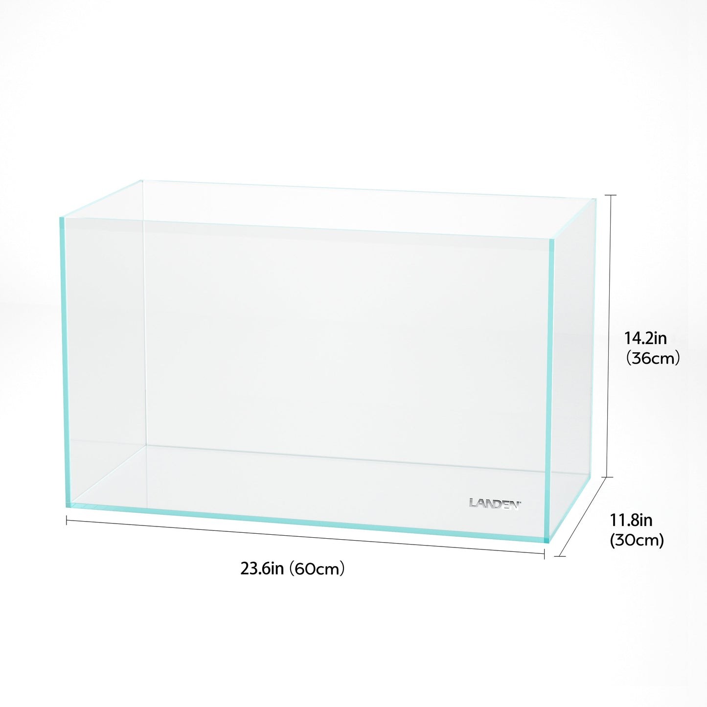 10% Off — LANDEN 60P 16 Gallon Rimless Low Iron Aquarium Tank, 23.6" W × 11.8" D × 14.2" H (60cm x 30cm x 36cm)