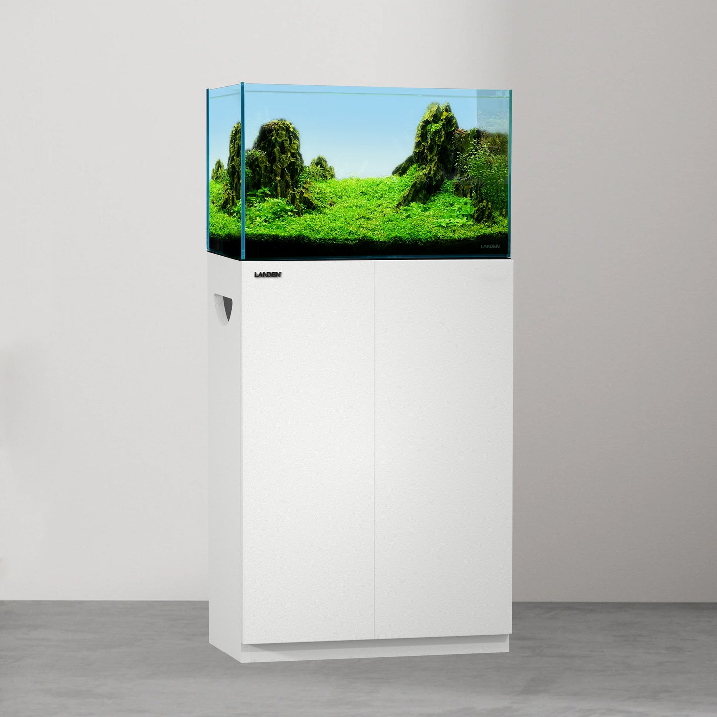 LANDEN Aquarium Wooden Stand and Cabinet for up to 16 Gal Tank,W23.6xD11.8xH31.49 in,Matte White Painted(Stand Only)