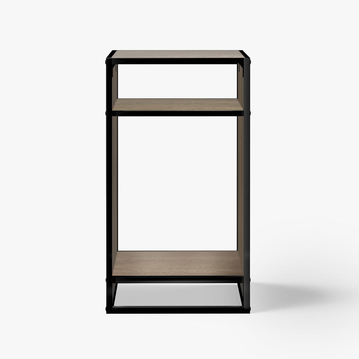 LANDEN CLX45 aquarium stand, Beige Oak Wood, angled view with levelling feet