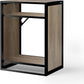 LANDEN CLX60 aquarium stand, Beige Oak Wood panel, 60x45x80cm, angled view