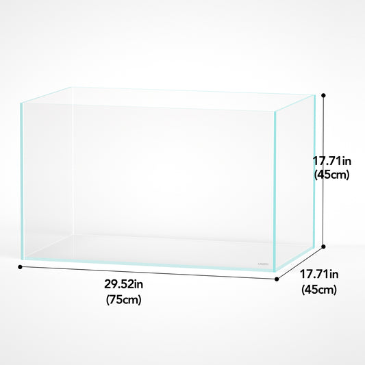 LANDEN 75H 37 Gallon Rimless Low Iron Aquarium Tank, W29.5×D17.7×H17.7 in(75x45x45cm)