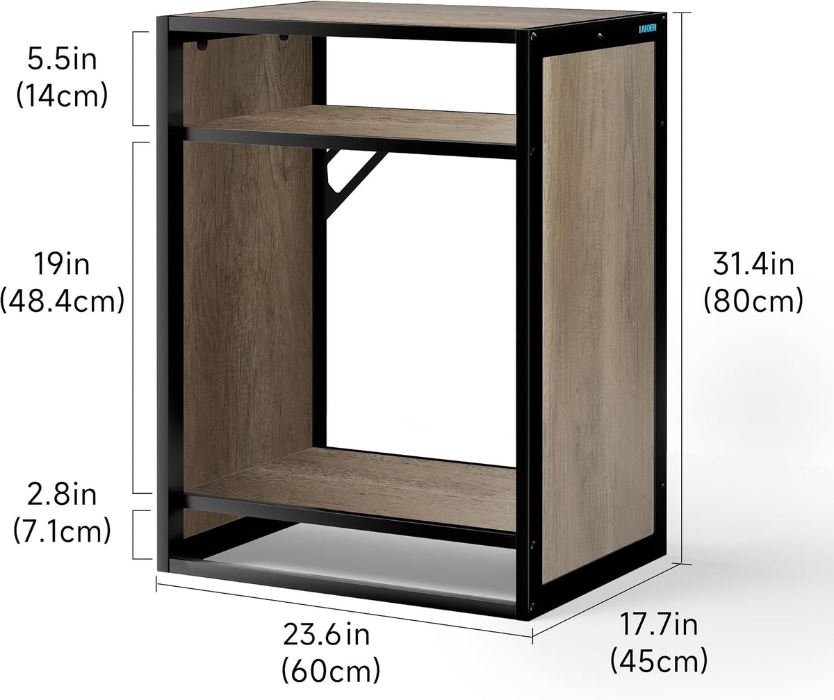 LANDEN CLX60 aquarium stand dimensions 60x45x80cm (23.6x17.7x31.4 in), Beige Oak Wood