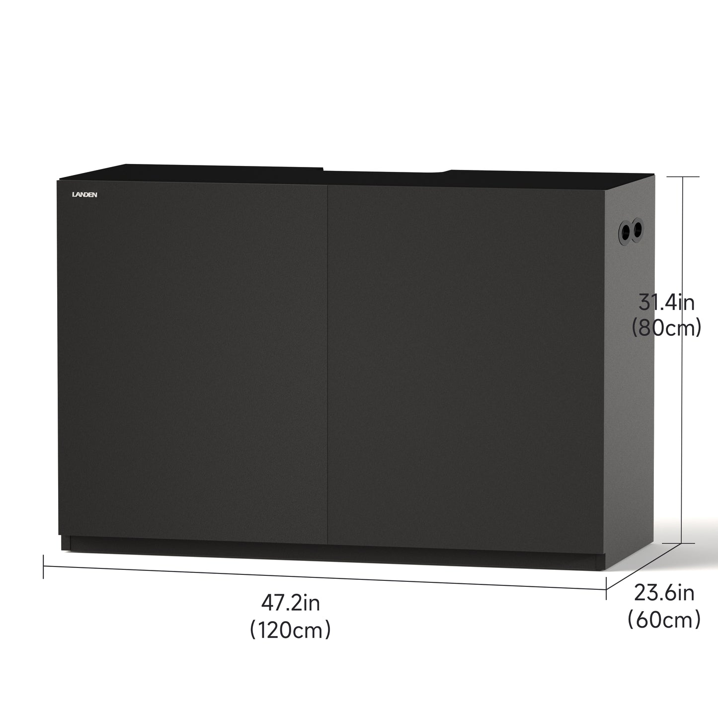 LANDEN Aquarium Stand and Cabinet, for up to 118 Gal Tank, Matte Black Painted(Stand Only) W59.06xD23.62xH33.84 in(150x60x80cm)