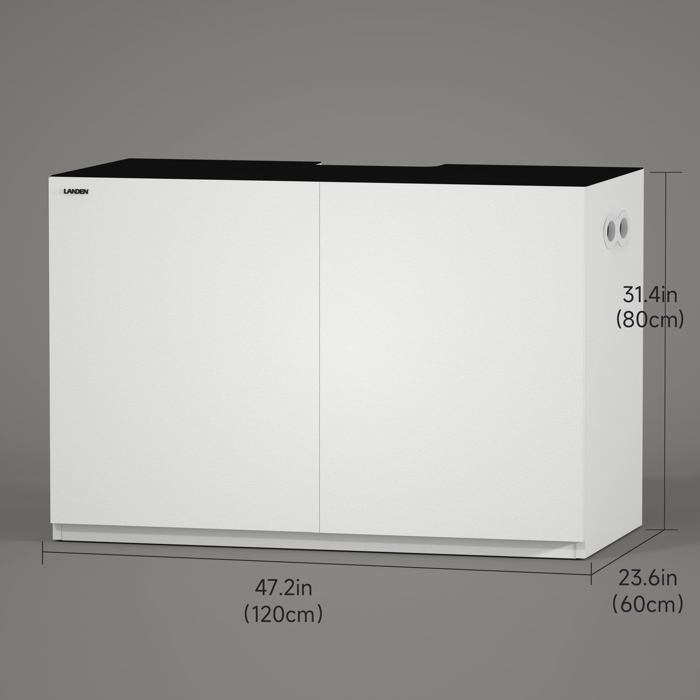 LANDEN Aquarium Stand and Cabinet, for up to 118 Gal Tank, Wooden White(Stand Only) W59.06xD23.62xH33.86 in(150x60x80cm)