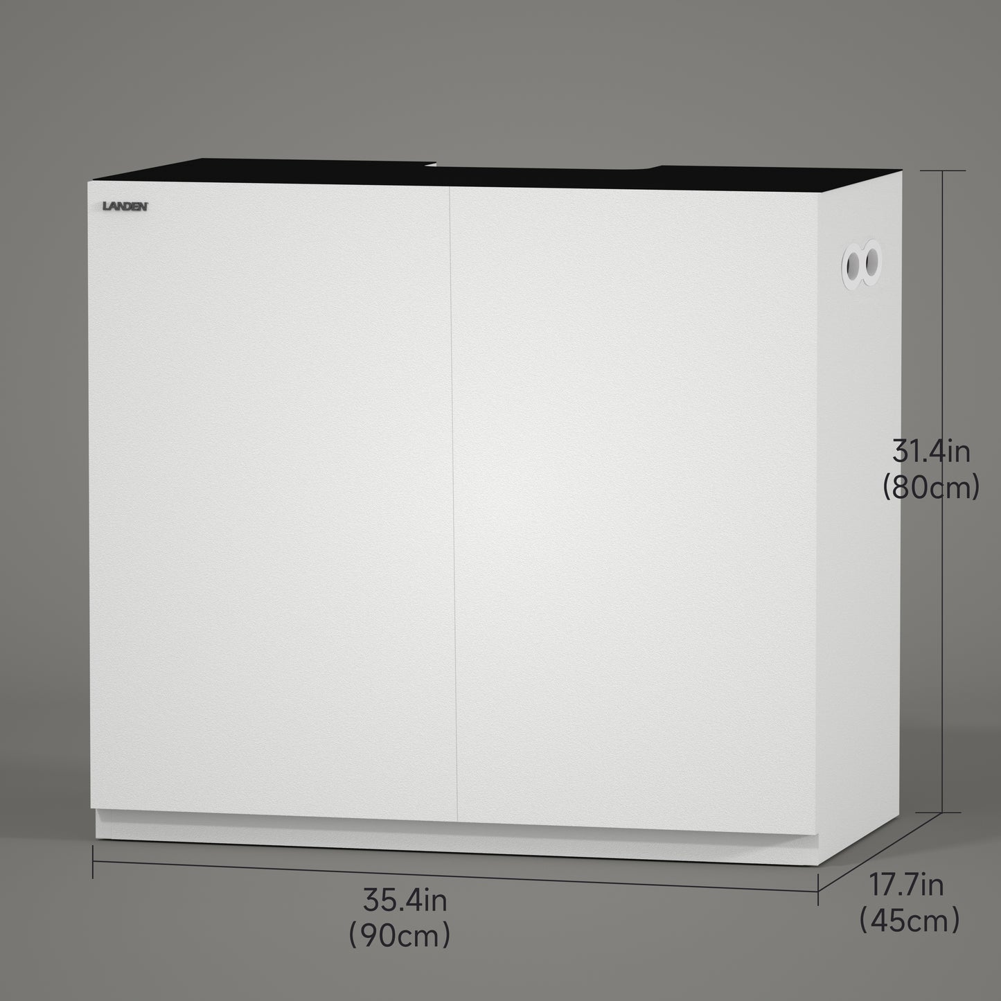 LANDEN Aquarium Wooden Stand and Cabinet for 44 gallon, W35.5xD17.7xH31.5in(90X45X80cm), Matte White Painted (Stand Only)