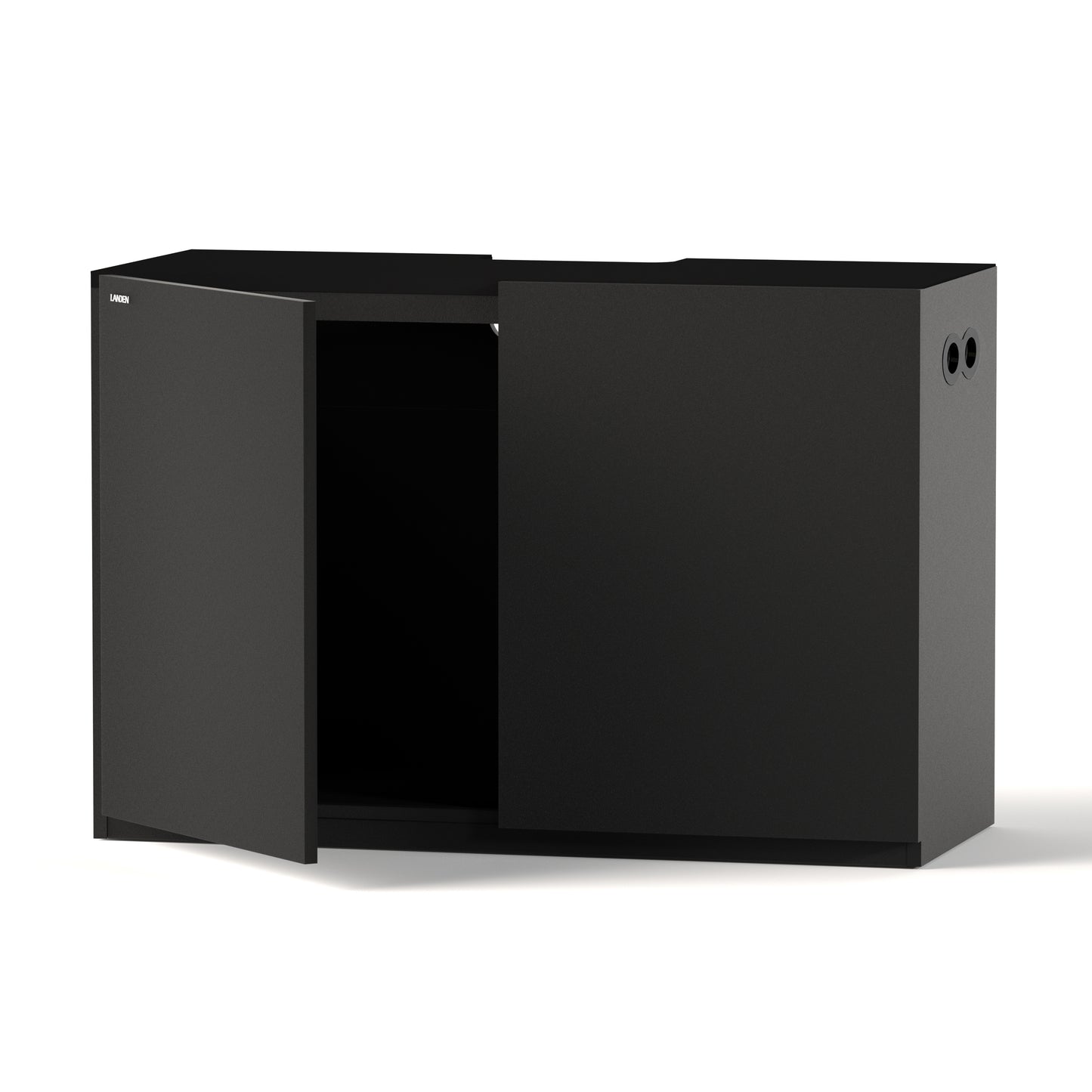 LANDEN Aquarium Wooden Stand and Cabinet for 72.2 gallon, W47.2xD19.7xH31.5in(120X50X80cm), Matte Black Painted (Stand Only)