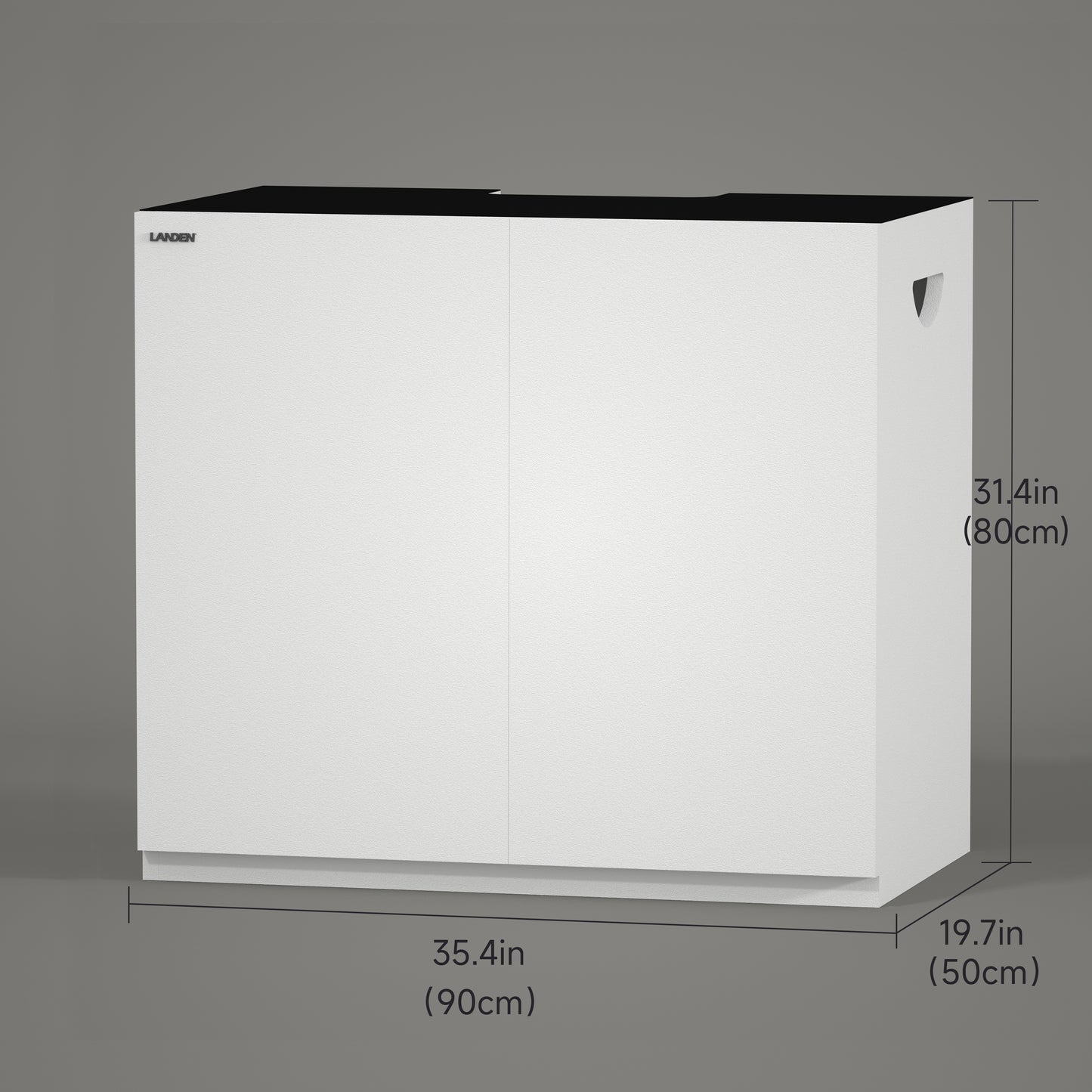 LANDEN Aquarium Wooden Stand and Cabinet for 55 gallon,W35.4xD19.7xH31.5in(90X50X80cm), Matte White Painted (Stand Only)