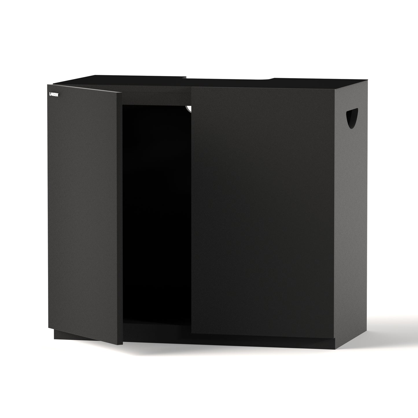 LANDEN Aquarium Wooden Stand and Cabinet for 44 gallon, W35.5xD17.7xH31.5in(90X45X80cm), Matte Black Painted (Stand Only)