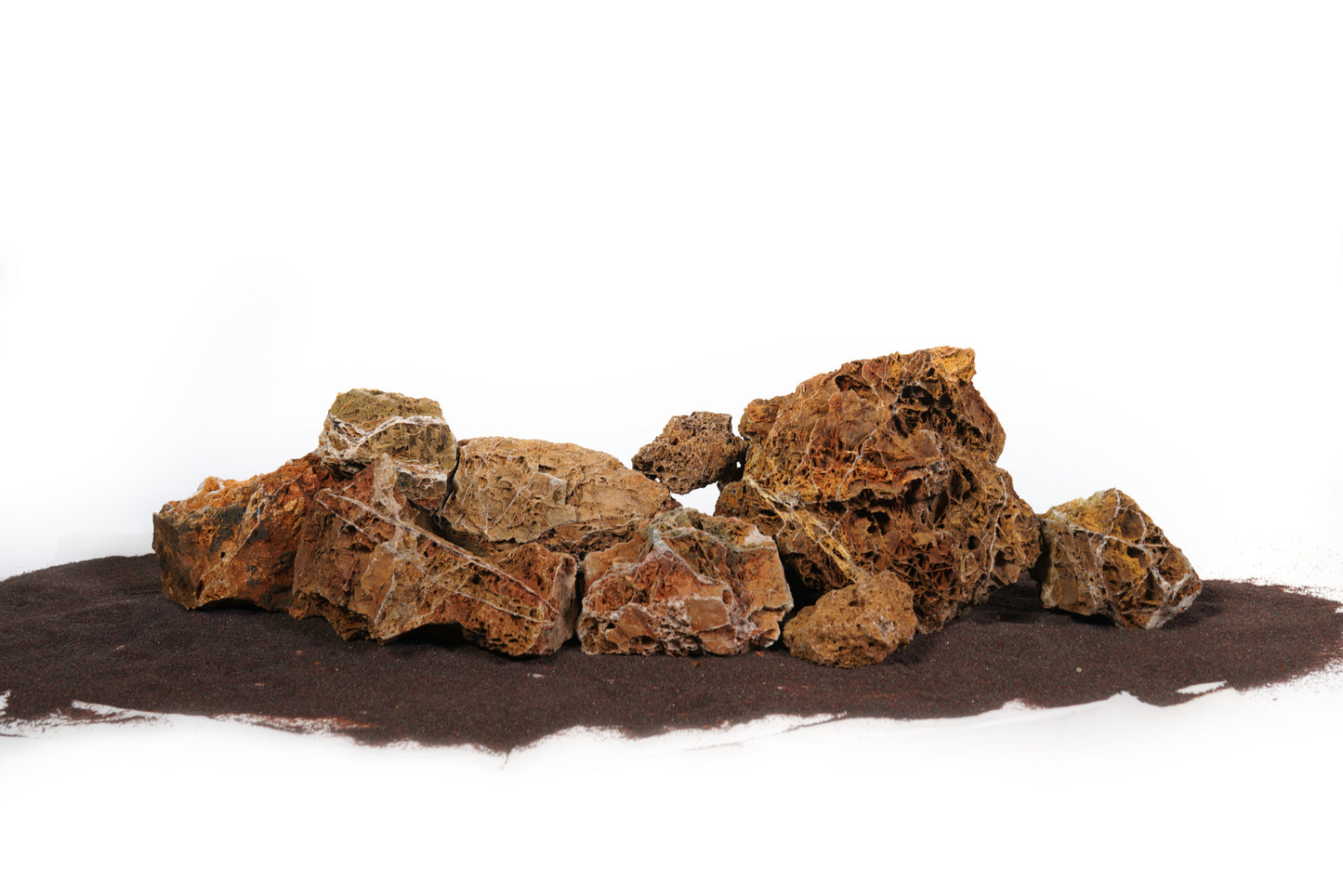 LANDEN Maple Leaves Stone Natural Rocks for Aquarium (18lbs,3-9 in) 9pcs