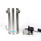 LANDEN PURA 300 Sliver External Canister Filter for Aquarium System,up to 30 Gallon, Stainless Steel Tank Canister with Water Pump and Double Tab Connector, Three-Stage Filtration Metallic Silver color