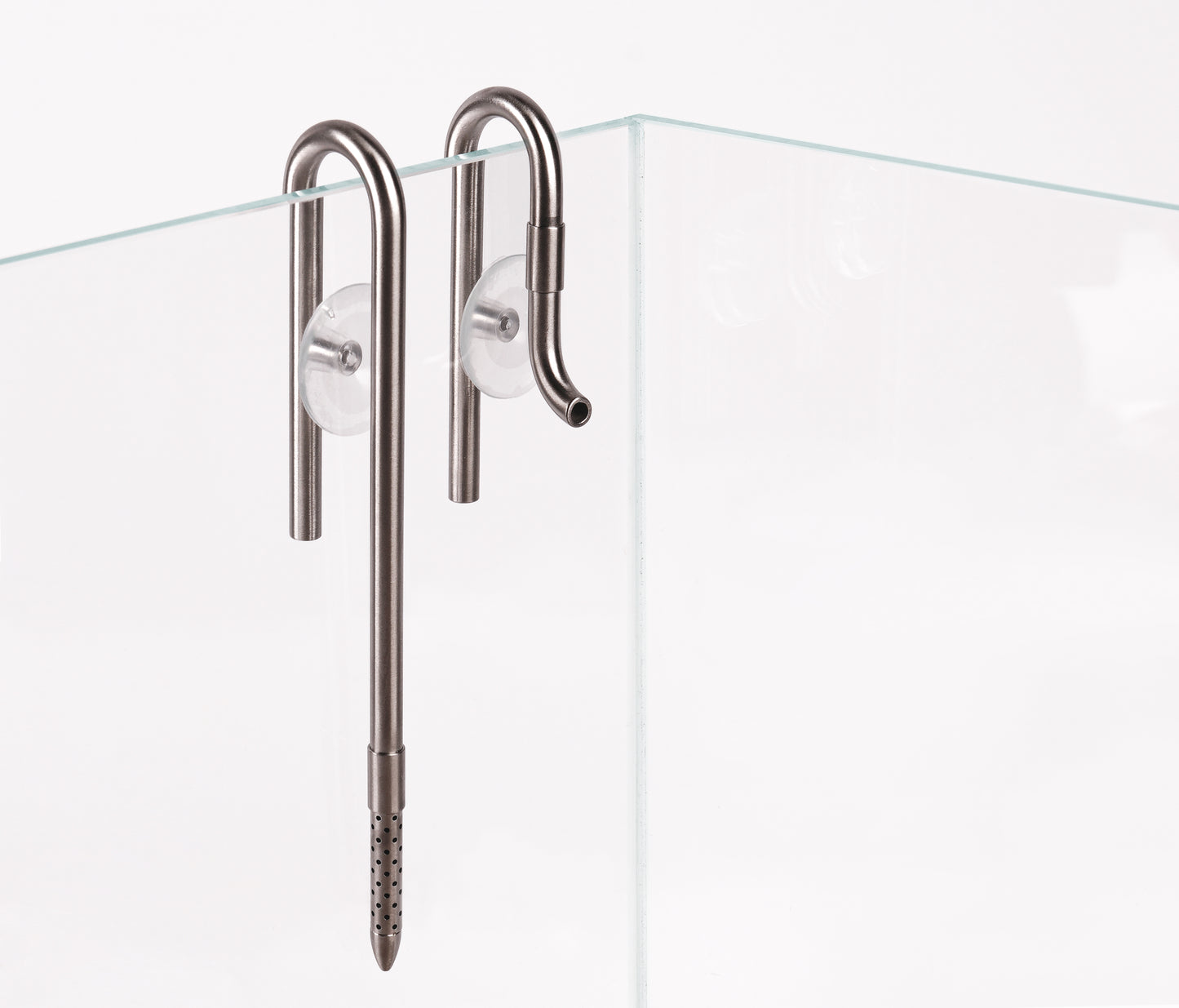 LANDEN 304 Stainless Steel Lily Pipes with Clamps for Rimless Glass Aquarium, Inflow and Outflow Set (Pipe Diameter 6mm)