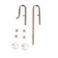 LANDEN 304 Stainless Steel Lily Pipes with Clamps for Rimless Glass Aquarium, Inflow and Outflow Set (Pipe Diameter 6mm)