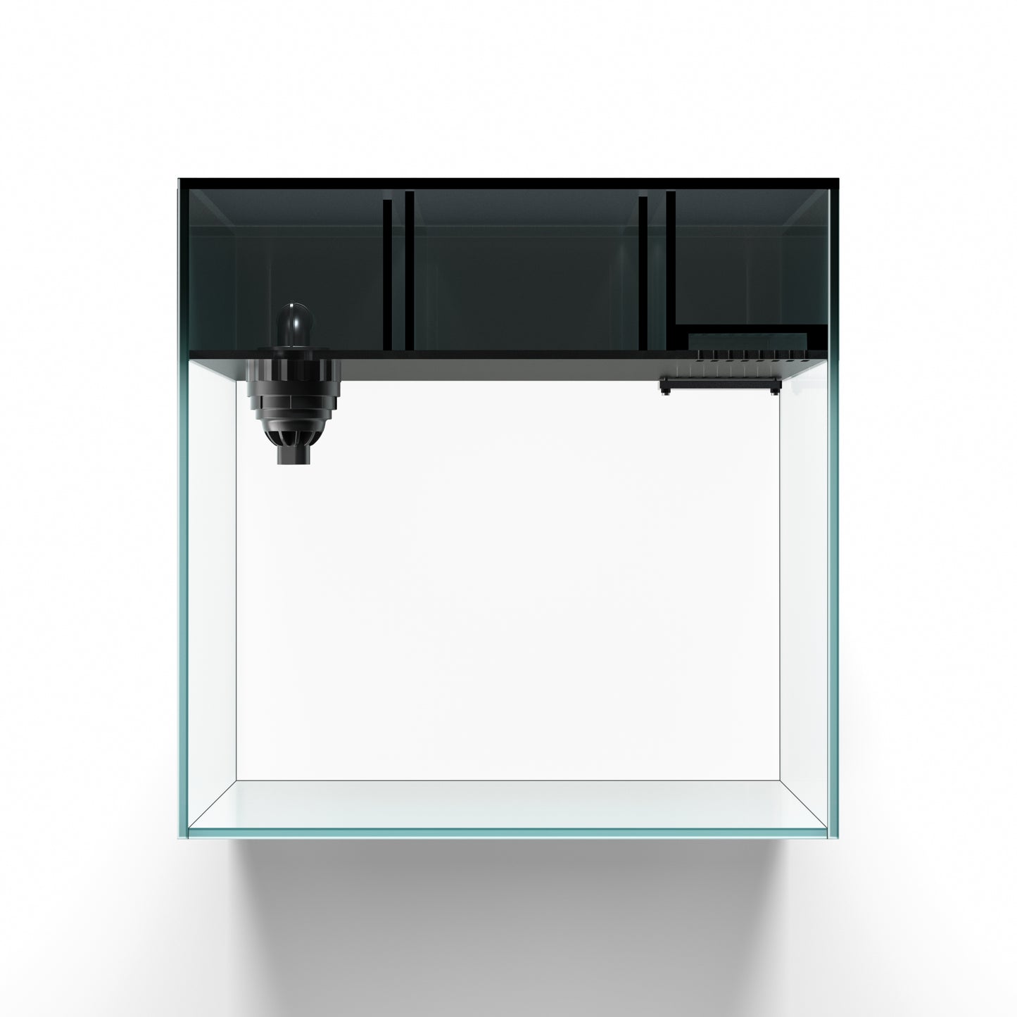 LANDEN Ultra Clear Glass Rimless Low Iron Aquarium Tank with Rear Filtration Chamber for Salt and Fresh Water, Made of All Glass