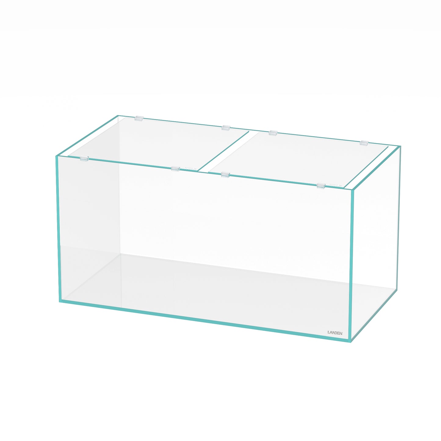 LANDEN 4mm 2-Piece Glass Aquarium Lid for 90-100 cm Tanks — 42.2 × 40.0 cm Each (16.61" × 15.75"), Includes 8 Clips