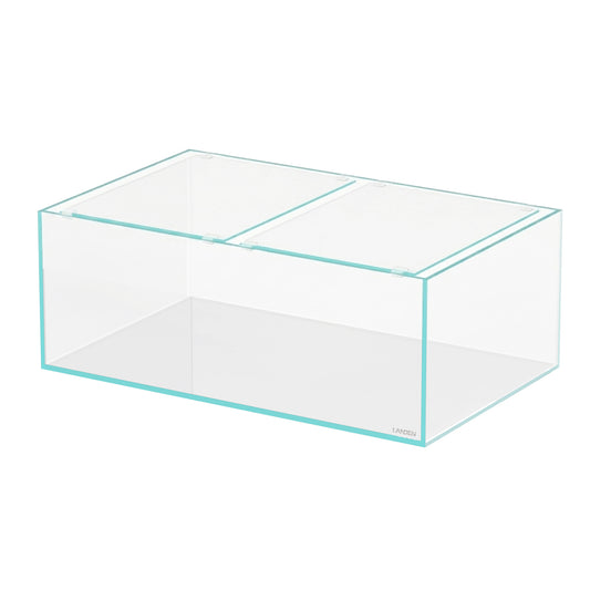 LANDEN 4mm 2-Piece Glass Aquarium Lid for 75 cm Tanks — 42.6 × 32.7 cm Each (16.77" × 12.87"), Includes 8 Clips