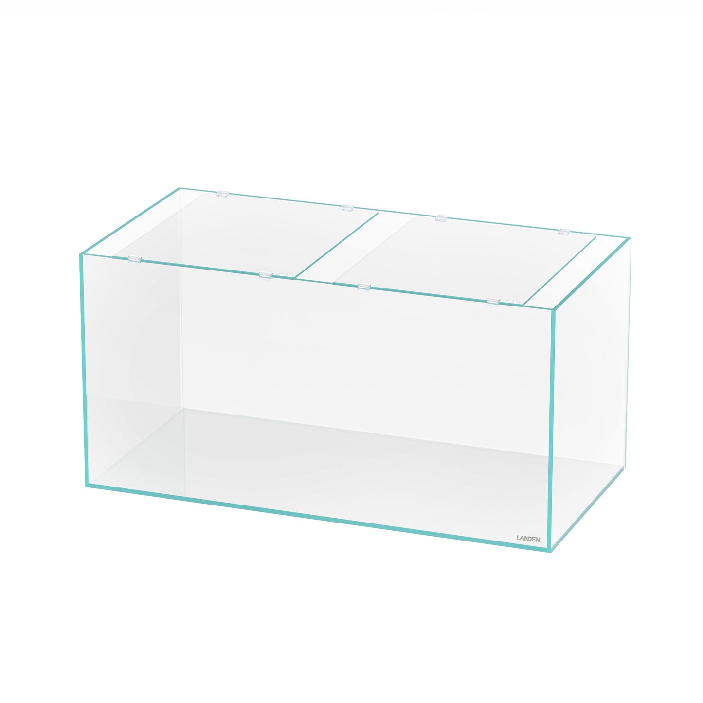 LANDEN 4mm 2-Piece Glass Aquarium Lid for 90 cm Tanks — 47.2 × 39.0 cm Each (18.58" × 15.35"), Includes 8 Clips