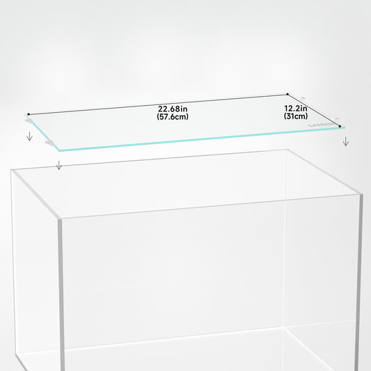 LANDEN 4mm Thick Clear Glass Aquarium Lid,Includes 4 Clips for Secure Placement, 576 x 310mm(22.68x12.2 inches) Adapted to SD604040