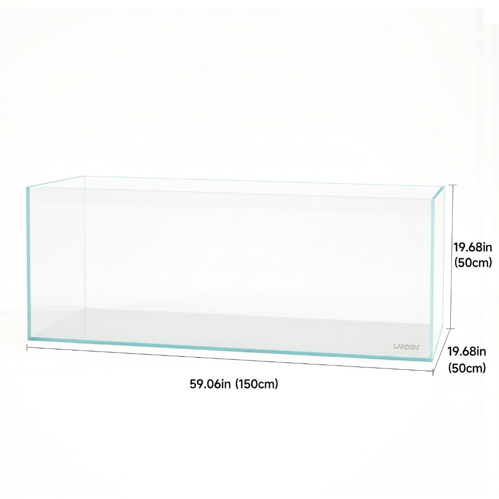 LANDEN 150cm Rimless Low-Iron Aquarium — 88.5 Gallon Bookshelf Tank (150×50×50 cm)