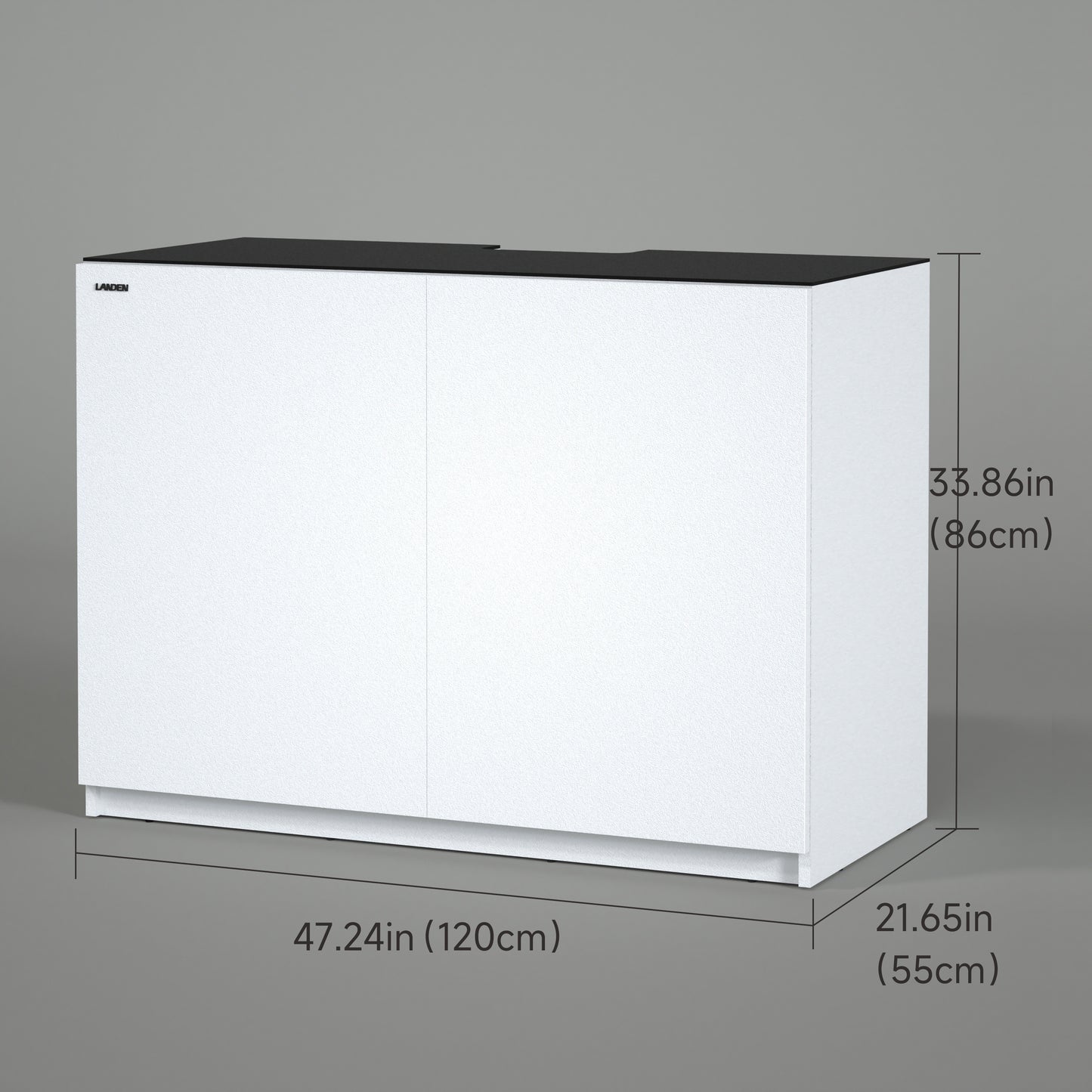 LANDEN RS 120 ReefStar Saltwater Aquarium Reef-Ready Sump Aquarium – 100 Gal Display + 45 Gal Sump | 47.2″×21.7″×20.9″ Tank + White Cabinet/Built-in Filtration