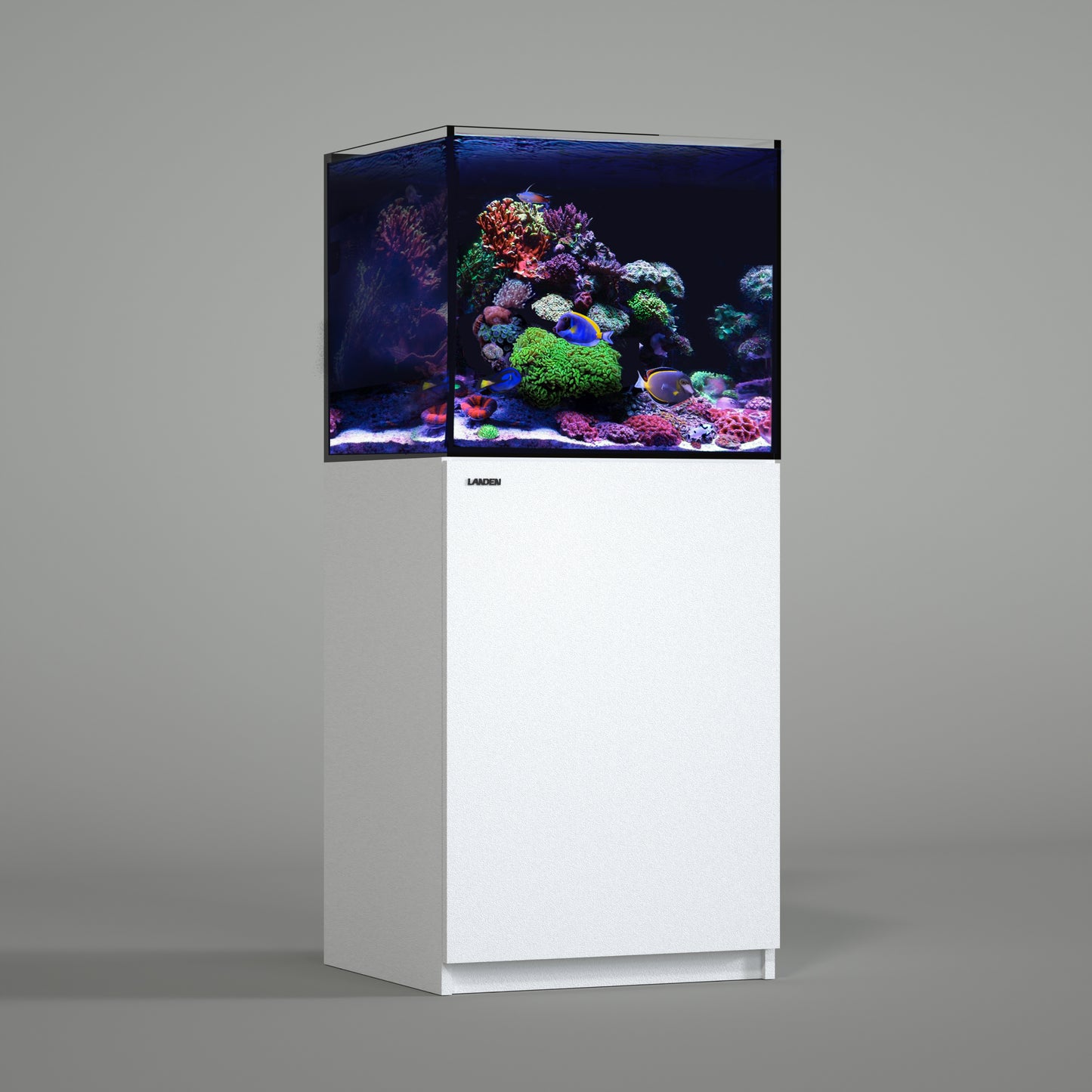 LANDEN RS 60 ReefStar Saltwater Aquarium Reef-Ready Sump Aquarium-50 Gal Display + 20 Gal Sump | 23.6″×21.7″×19.7″ Tank + Cabinet w/Built-in Filtration for Coral & Nano Fish
