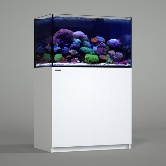 LANDEN RS 90 ReefStar Saltwater Aquarium Reef-Ready Sump Aquarium – 75 Gal Display + 30 Gal Sump | 35.4″×21.7″×20.9″ Tank + Cabinet w/Built-in Filtration for SPS/LPS Corals & Marine Fish